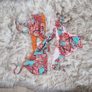 #1260 Maria Flor floral bikini sz S/ M